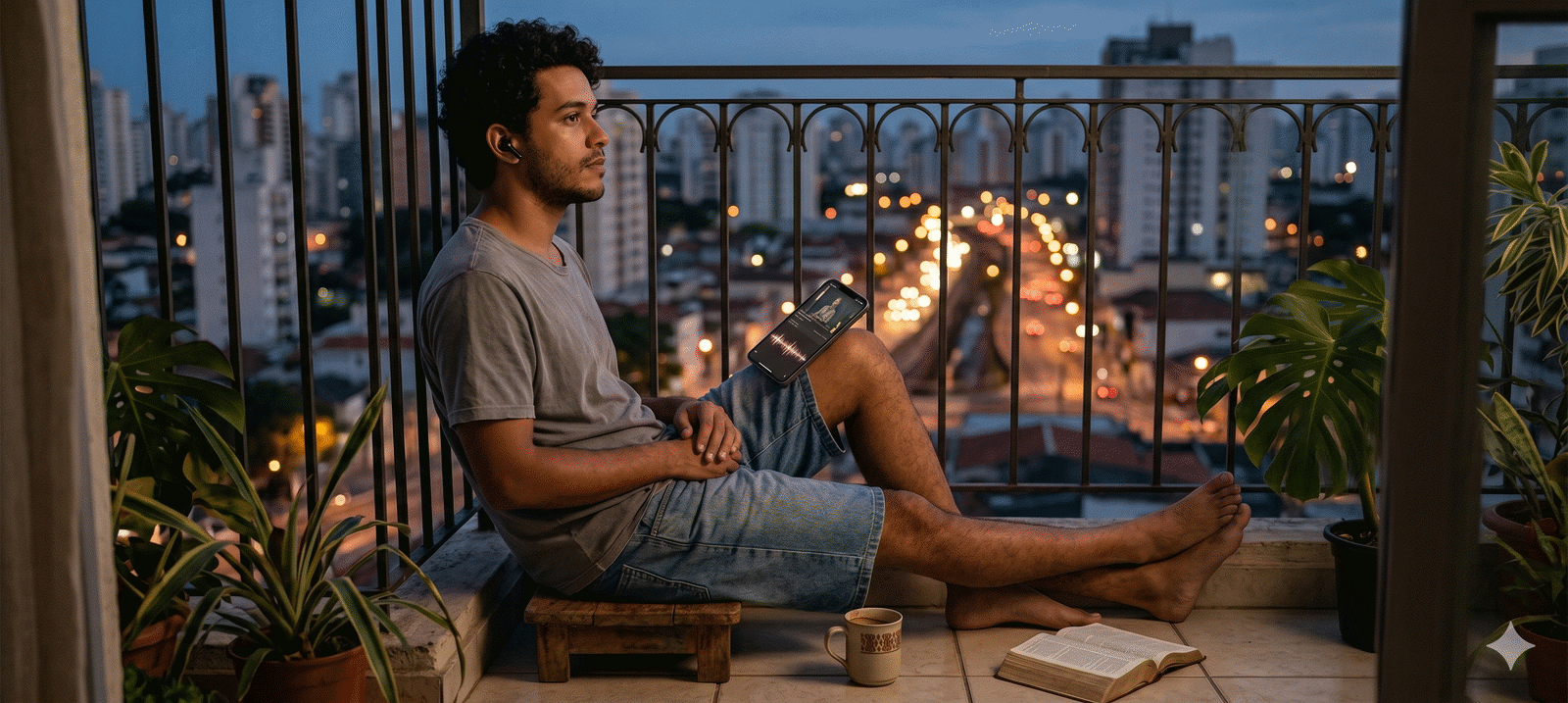 Membro assistindo sermão durante a semana